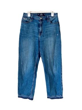 Hollister Ultra High-Rise Dad Jeans Blue Relaxed Fit Size 9R 31”length 29”width